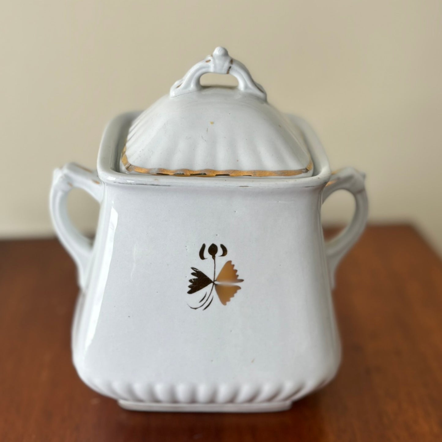 Antique Ironstone China Sugar Bowl