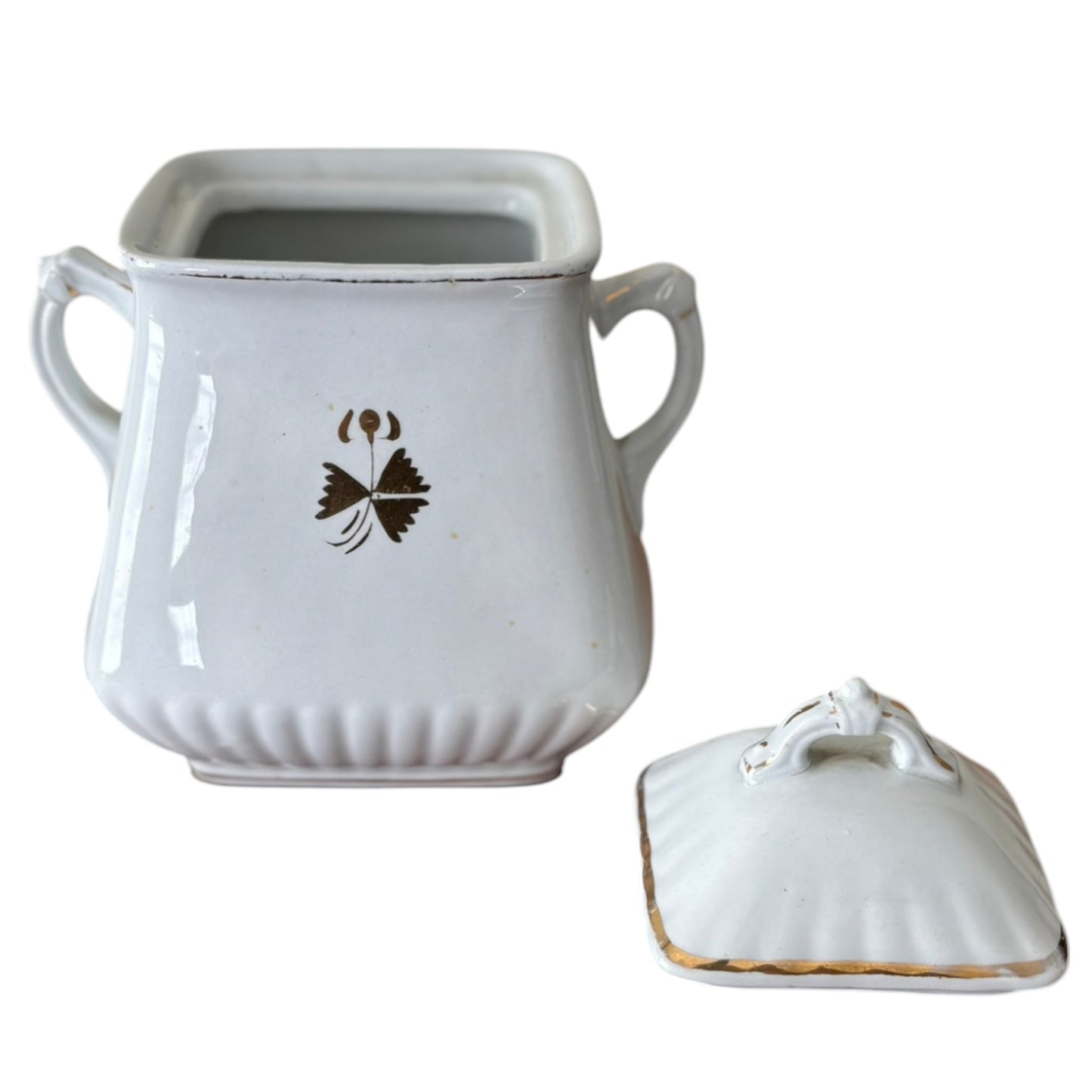 Antique Ironstone China Sugar Bowl