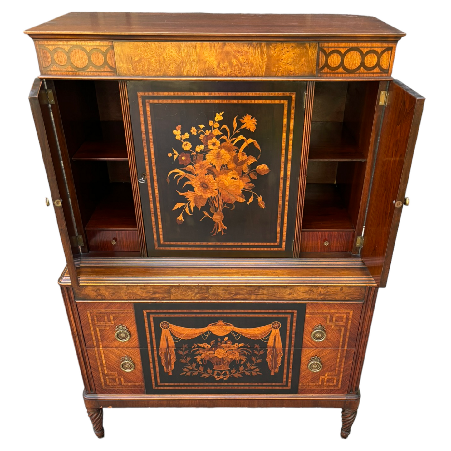 19th Century Classical Mahogany & Marquetry Gentlemen's Chest
