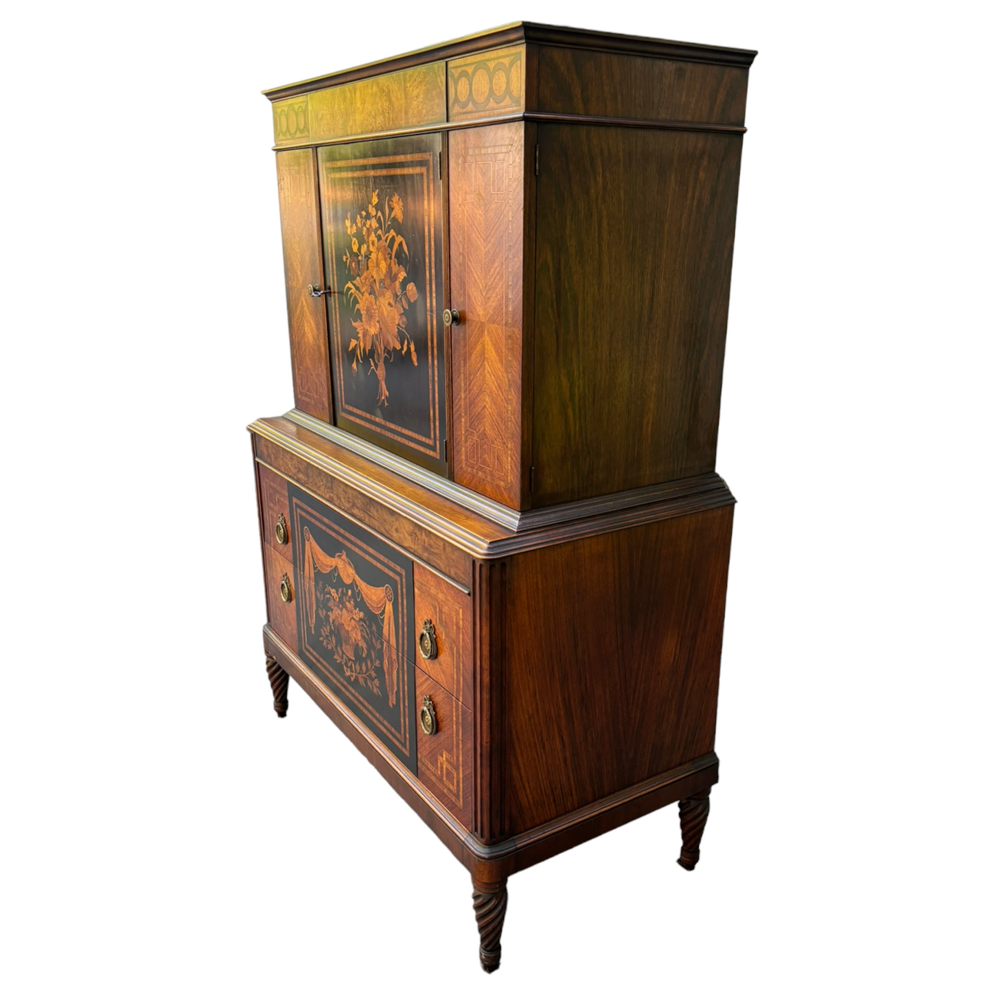 19th Century Classical Mahogany & Marquetry Gentlemen's Chest
