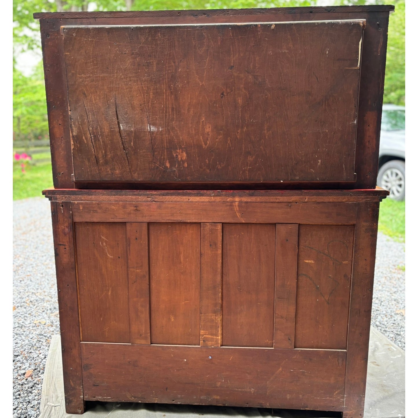 Antique Arts & Crafts Style Mirror Back Server