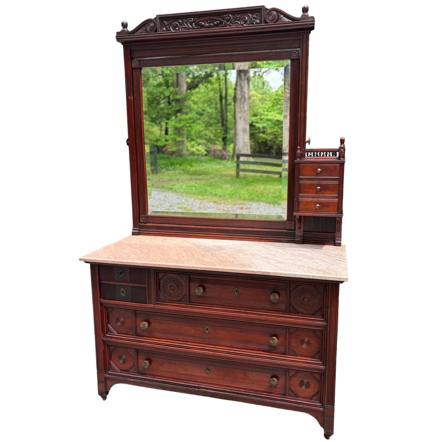 Antique Chest of Drawers with Mirror