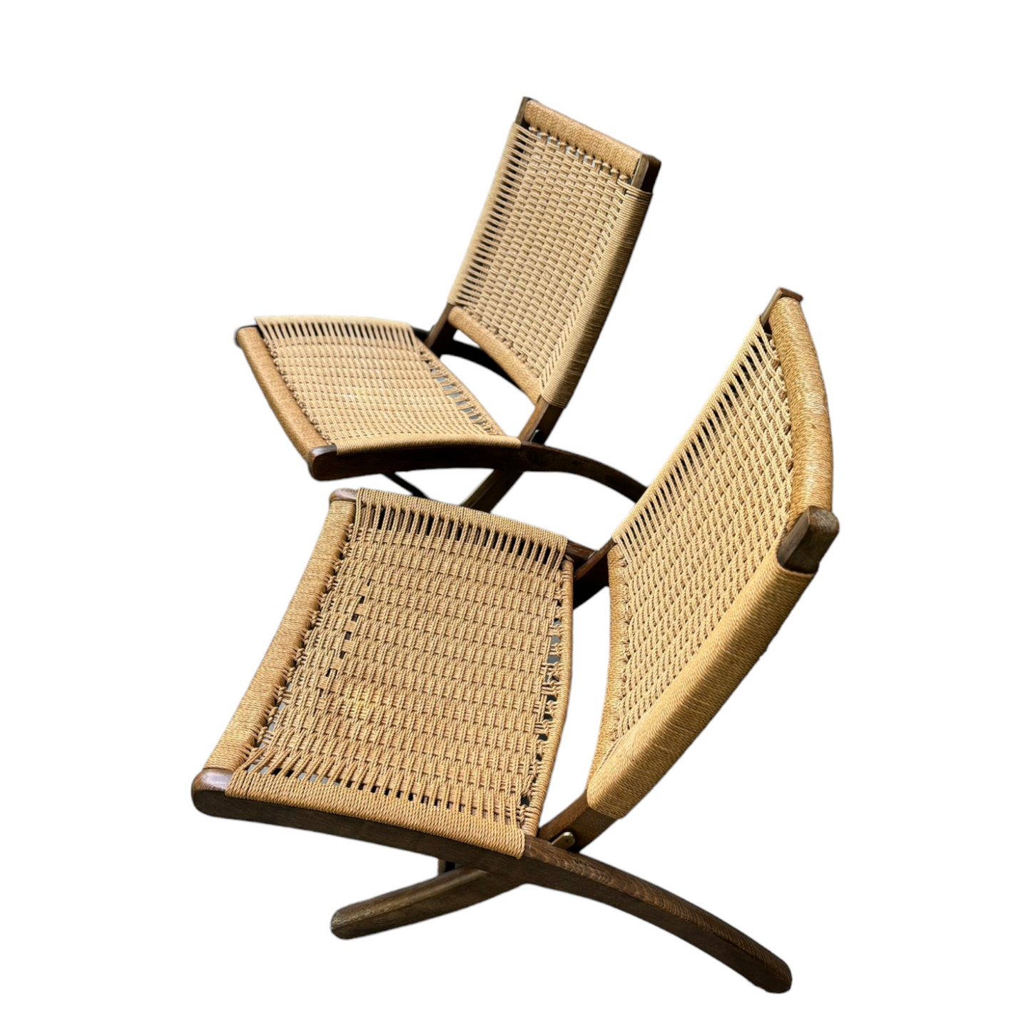 Hans Wegner Style Folding Rope Chairs