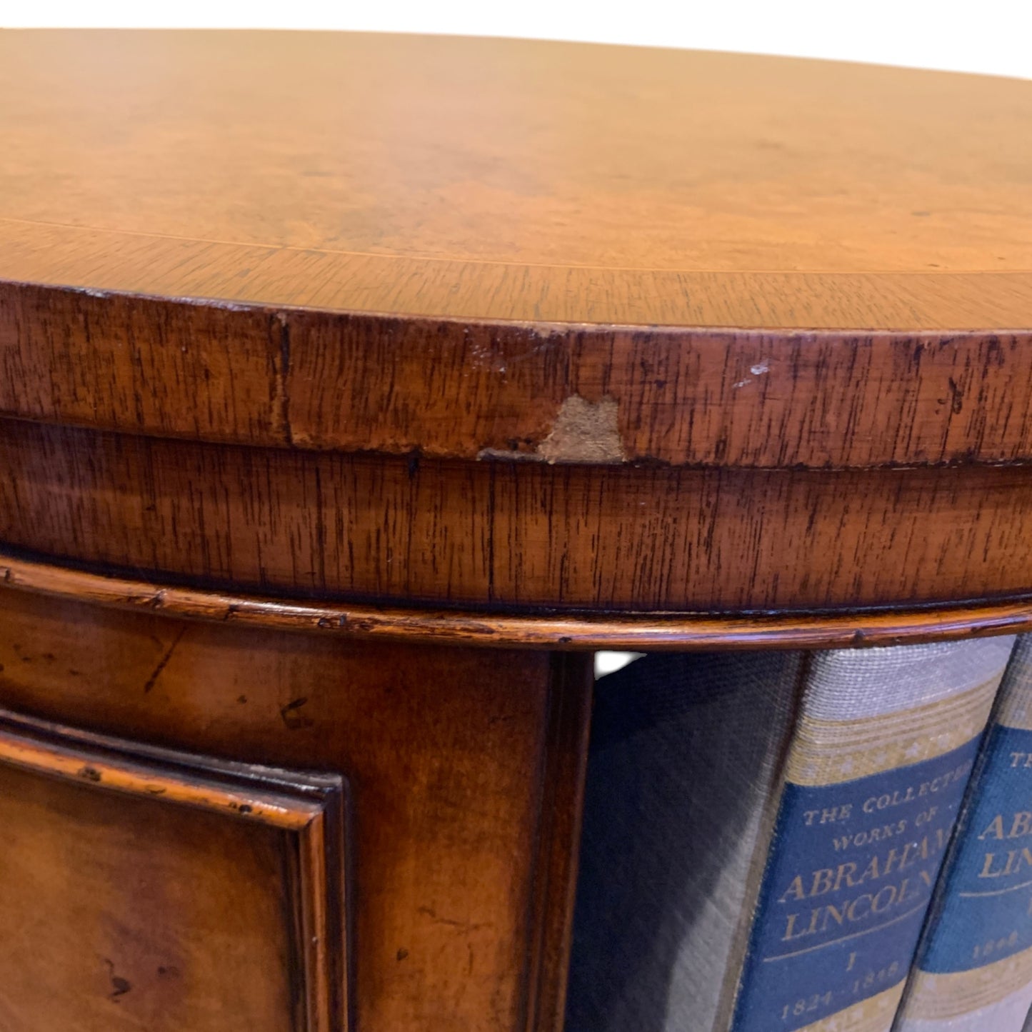 Georgian Style Walnut Drum-Form Revolving Book Stand