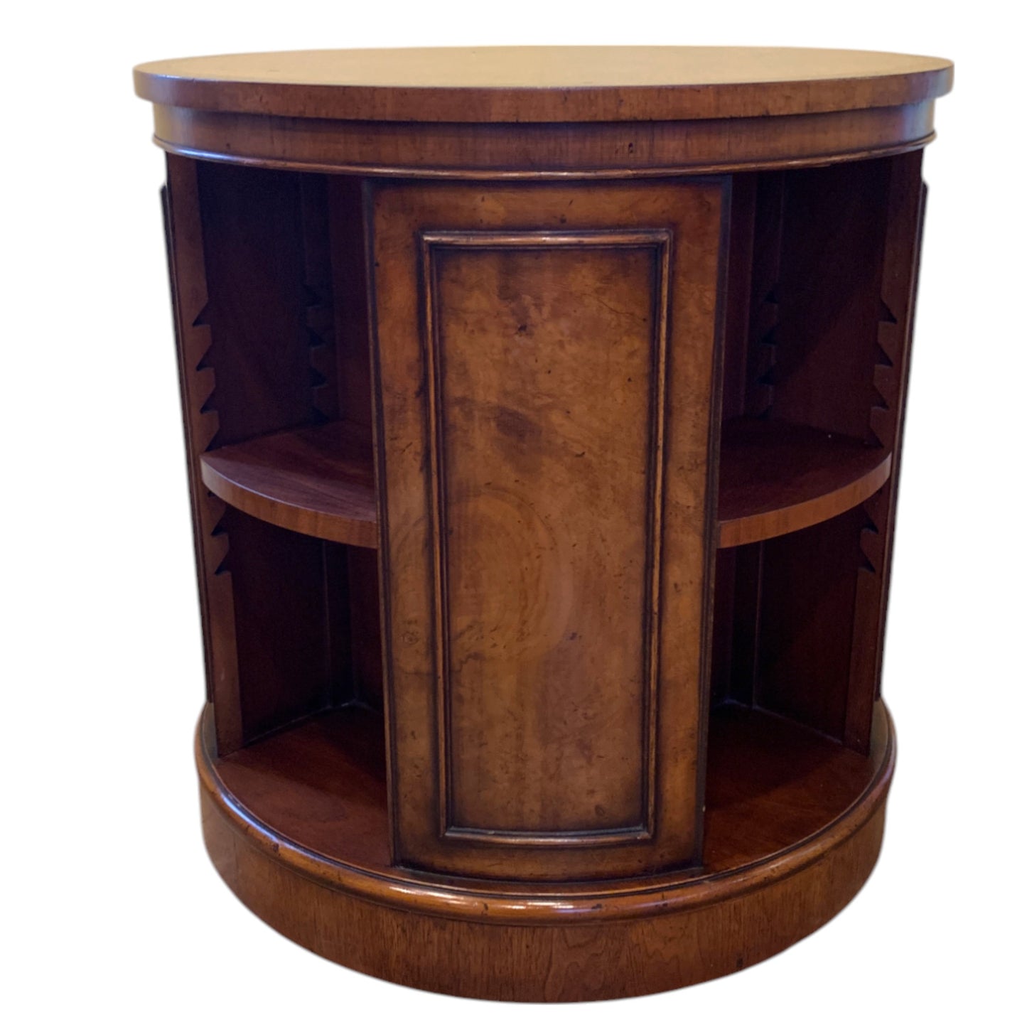 Georgian Style Walnut Drum-Form Revolving Book Stand