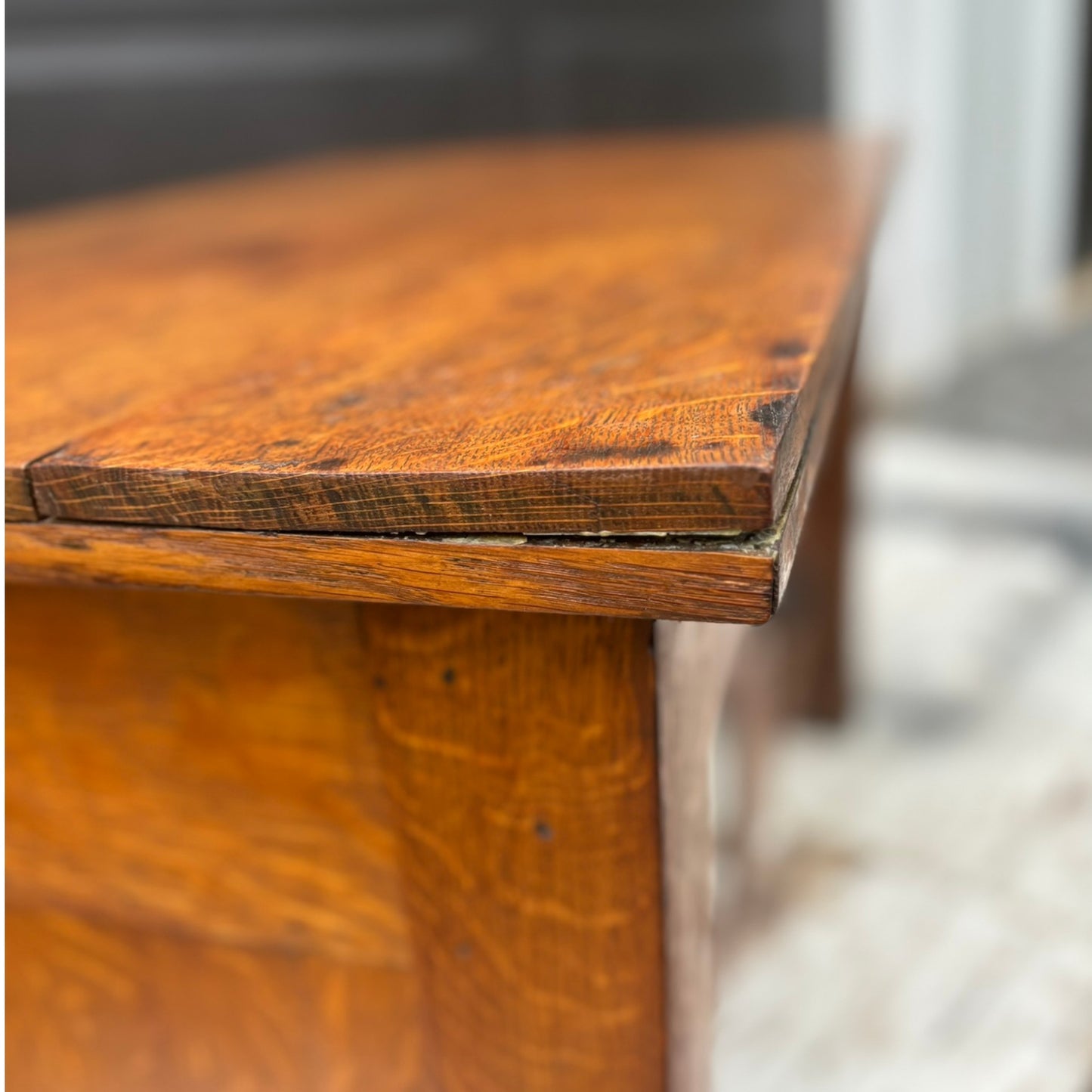 Vintage Arts & Crafts Style Tiger Oak Credenza Cabinet