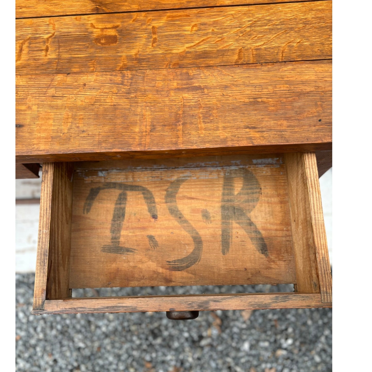 Vintage Arts & Crafts Style Tiger Oak Credenza Cabinet