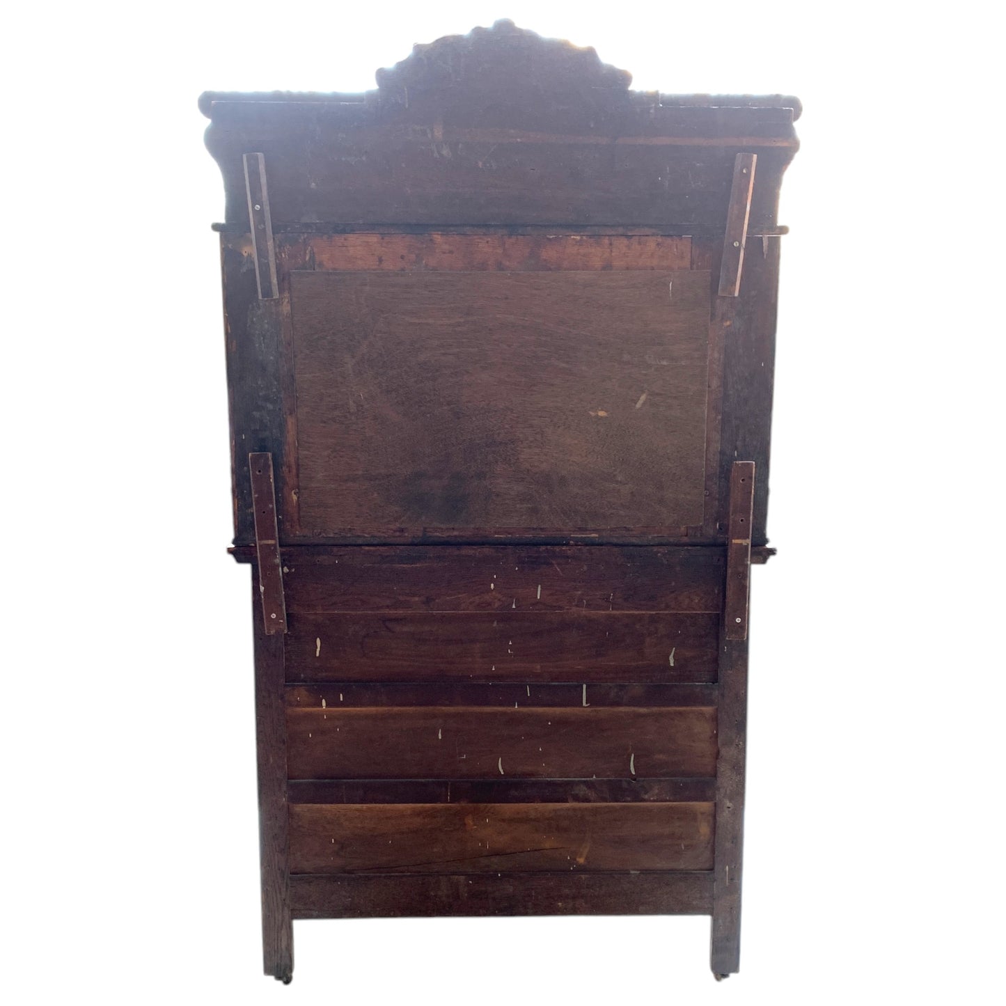 Antique Carved Oak Sideboard with Mirror Backsplash