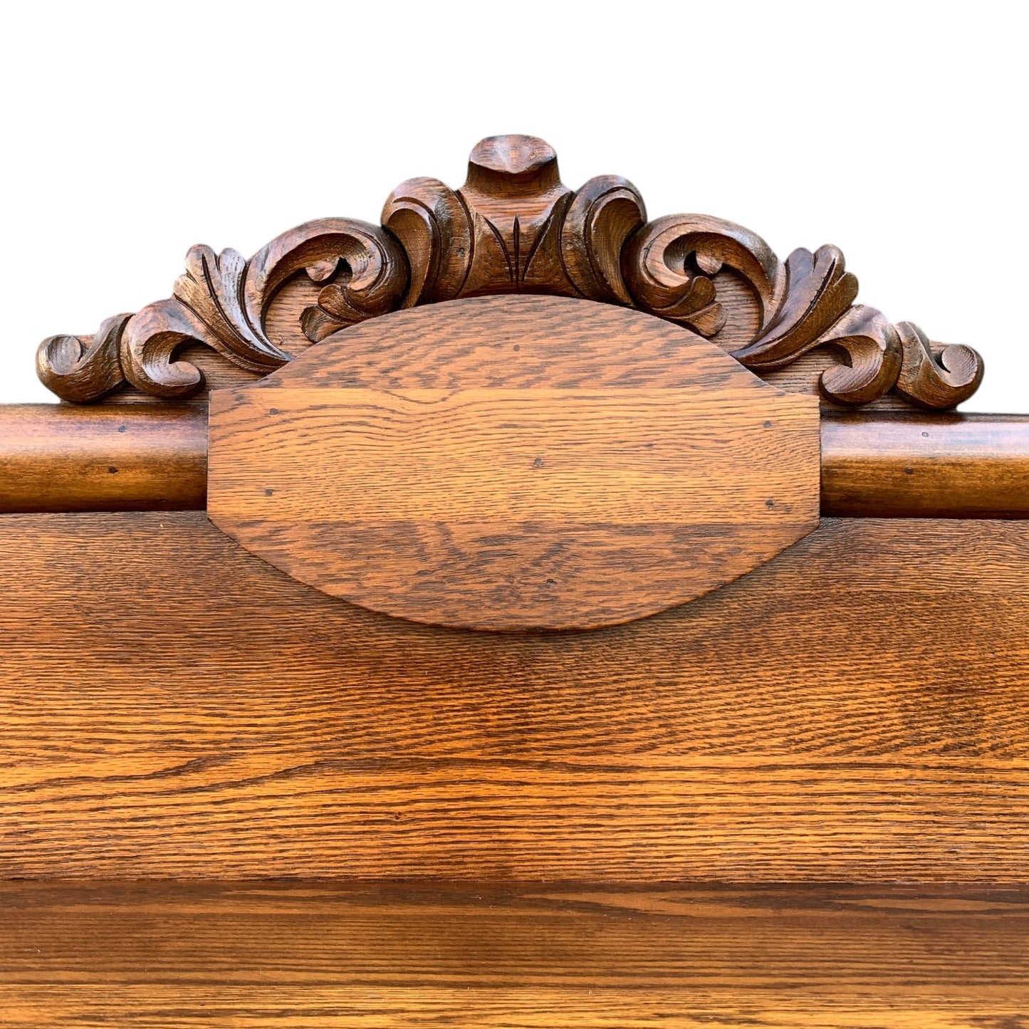 Antique Carved Oak Sideboard with Mirror Backsplash