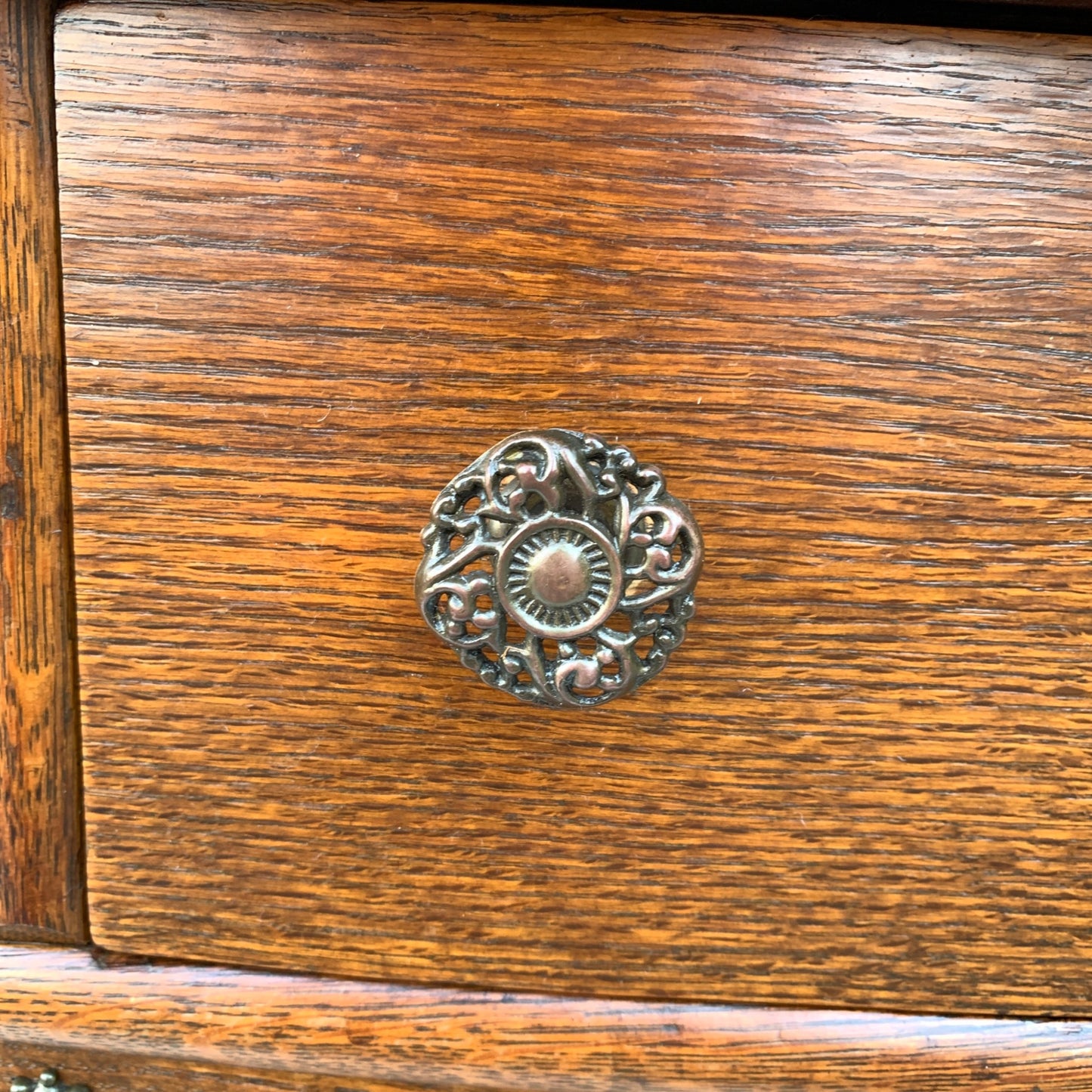 Antique Carved Oak Sideboard with Mirror Backsplash