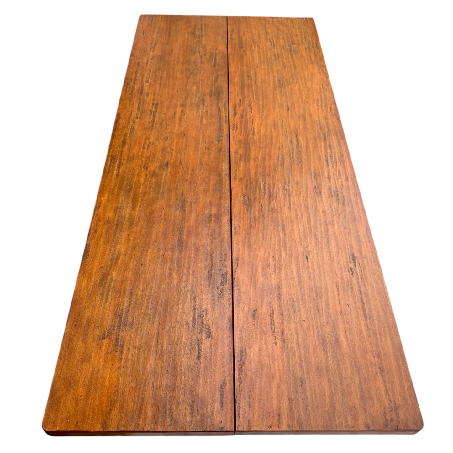 Unique "Fratino" Console Table With Fold-Over Top, Iron Supports, and Lyre-Shaped Hinged Legs