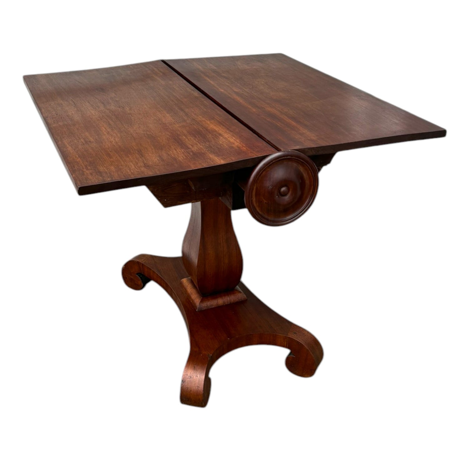 Antique Cylinder Drop Leaf Table
