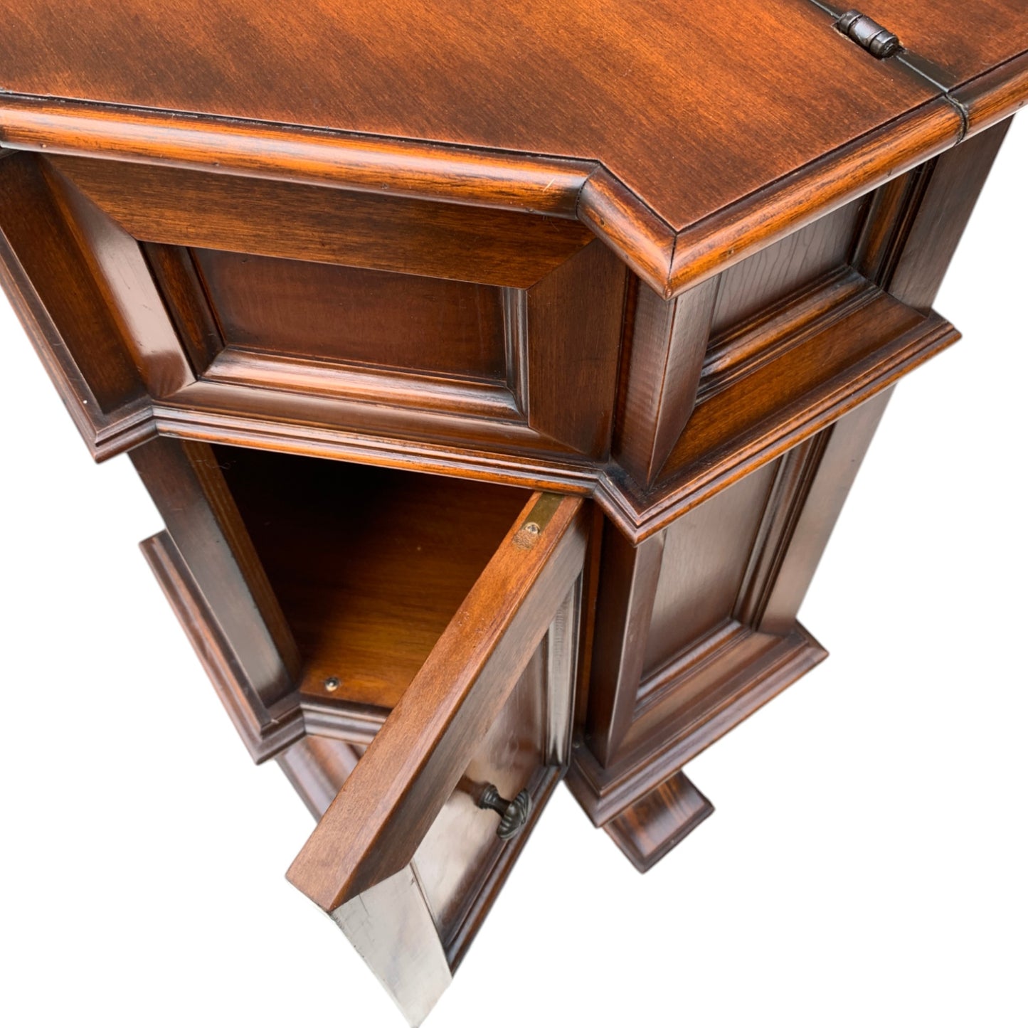Unique Mid Century Octagonal Rotating Cabinet