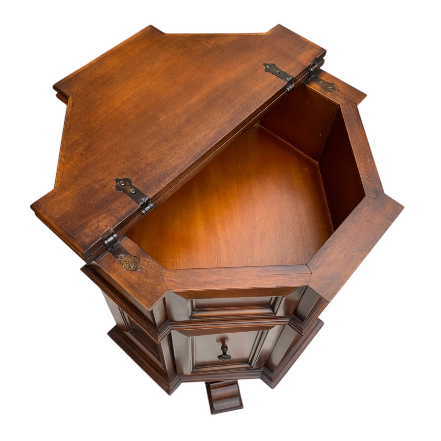 Unique Mid Century Octagonal Rotating Cabinet