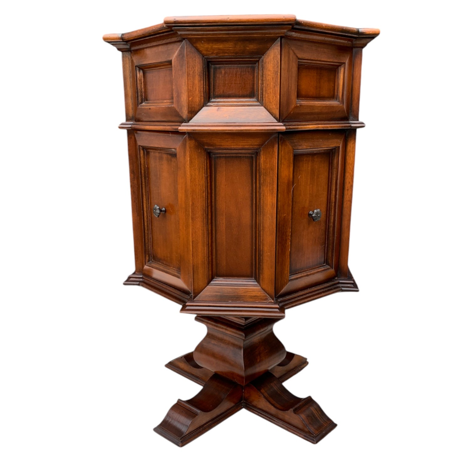 Unique Mid Century Octagonal Rotating Cabinet