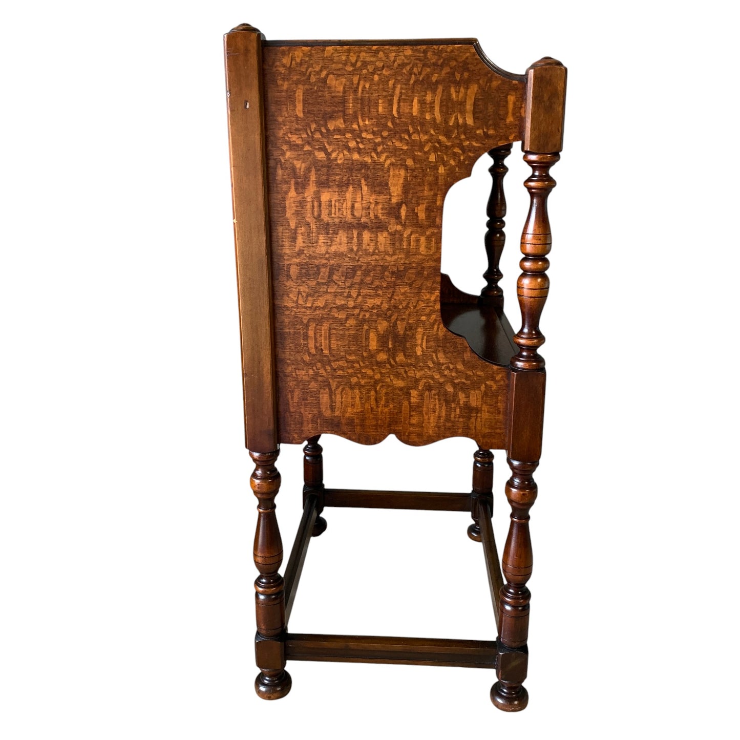 Antique Side Table with Open Cabinet