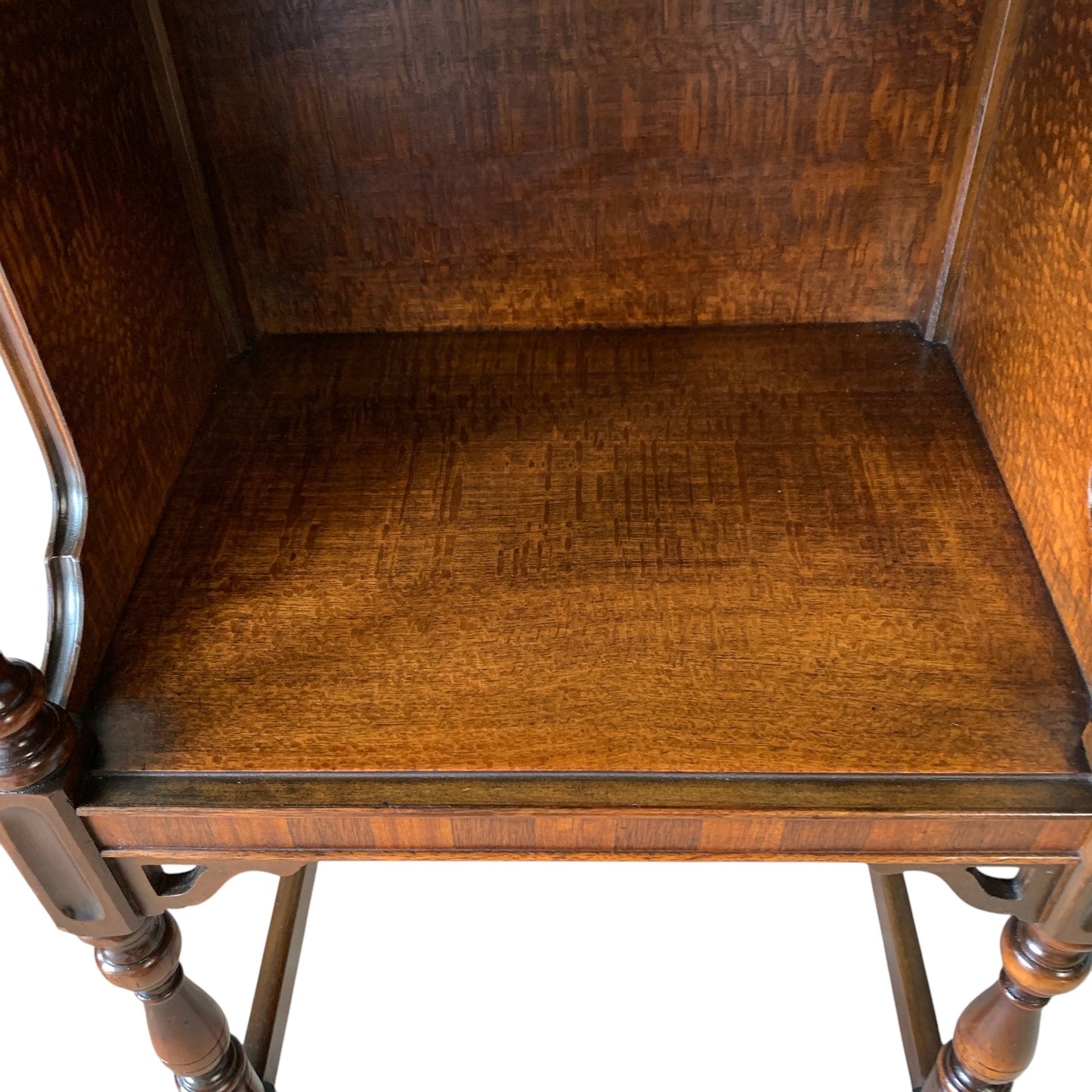 Antique Side Table with Open Cabinet