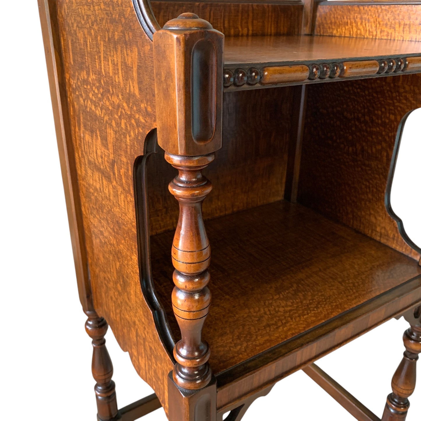 Antique Side Table with Open Cabinet