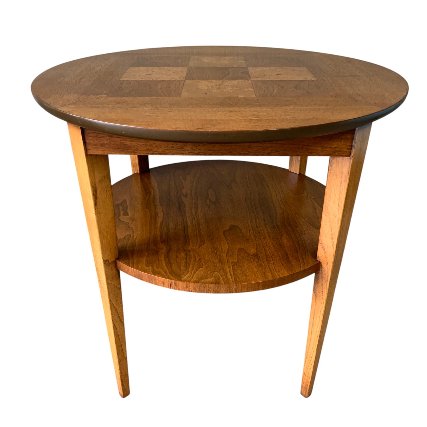 Mid Century Modern Lane Burl Round Side Table