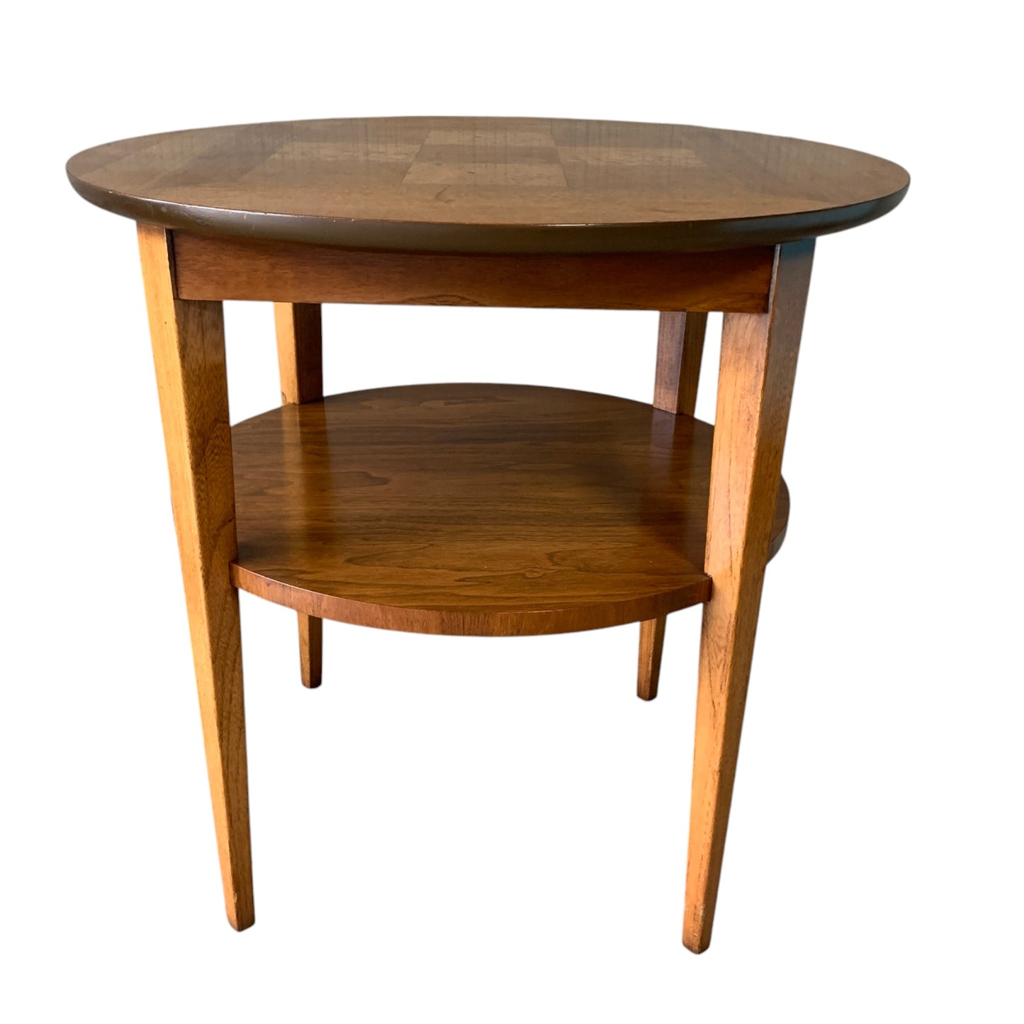 Mid Century Modern Lane Burl Round Side Table
