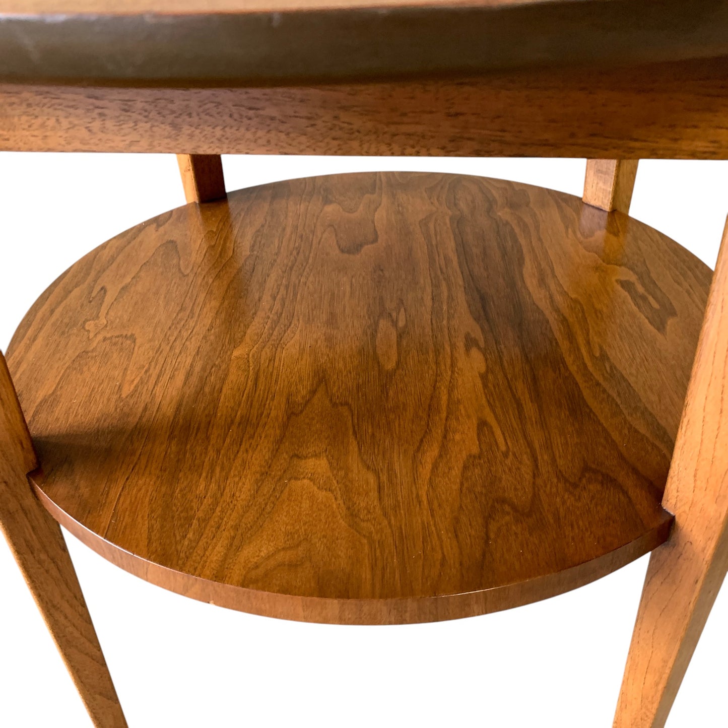 Mid Century Modern Lane Burl Round Side Table