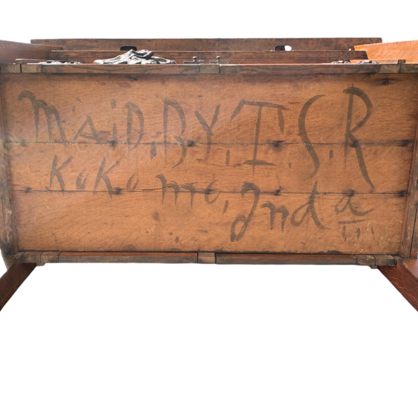Vintage Arts & Crafts Style Tiger Oak Credenza Cabinet