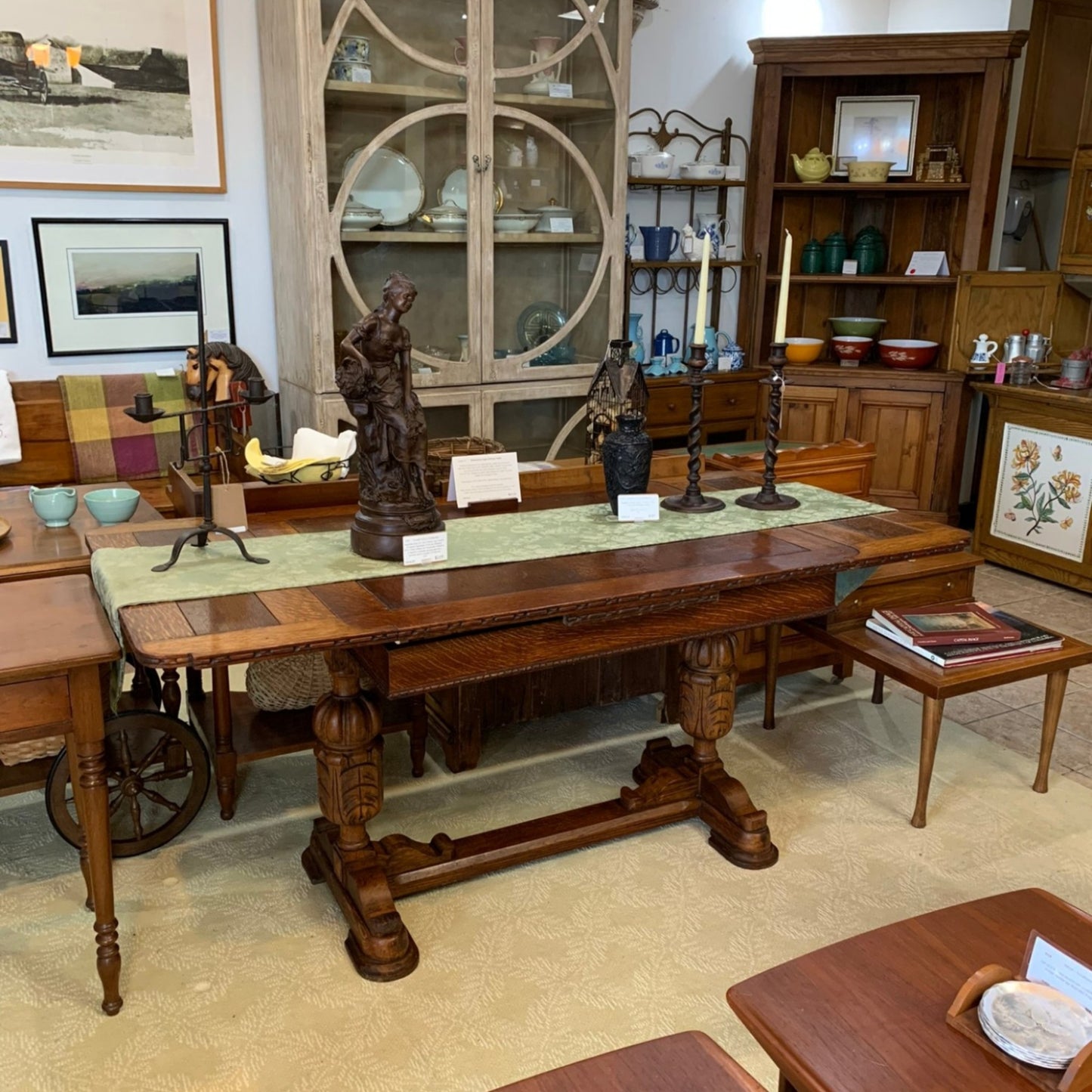 Antique Oak Refectory Style Dining Table