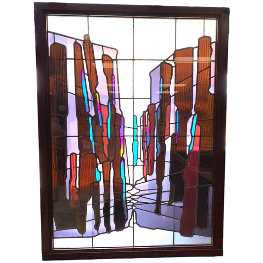 Large Contemporary Stained Glass Panel