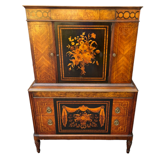 19th Century Classical Mahogany & Marquetry Gentlemen's Chest