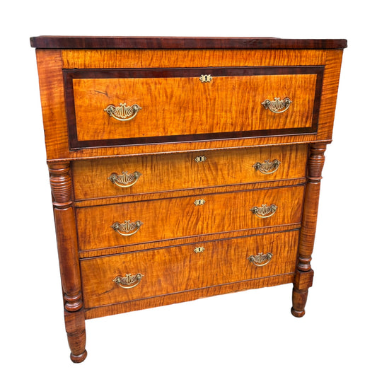 Antique Tiger Maple Chest of Drawers