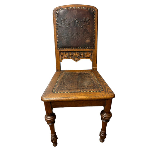 Antique Carved Oak Side Chair