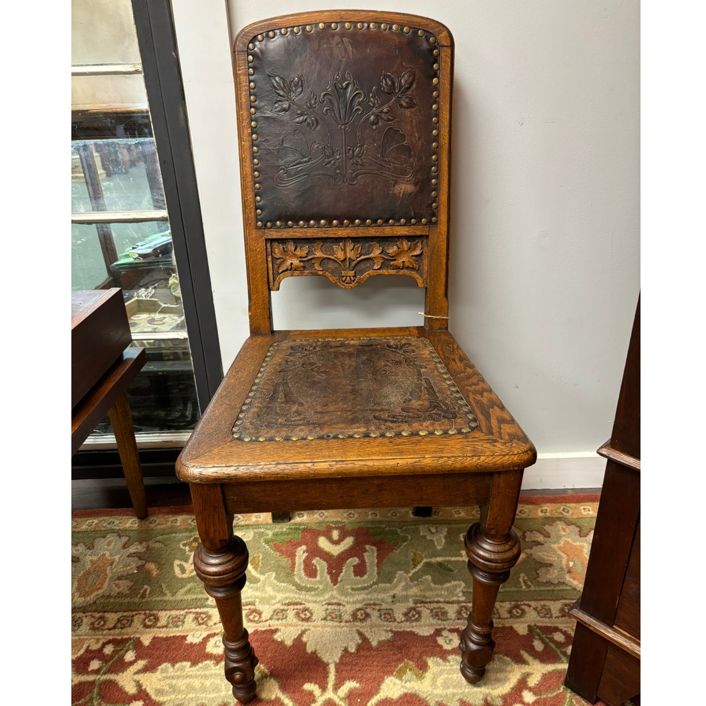 Antique Carved Oak Side Chair