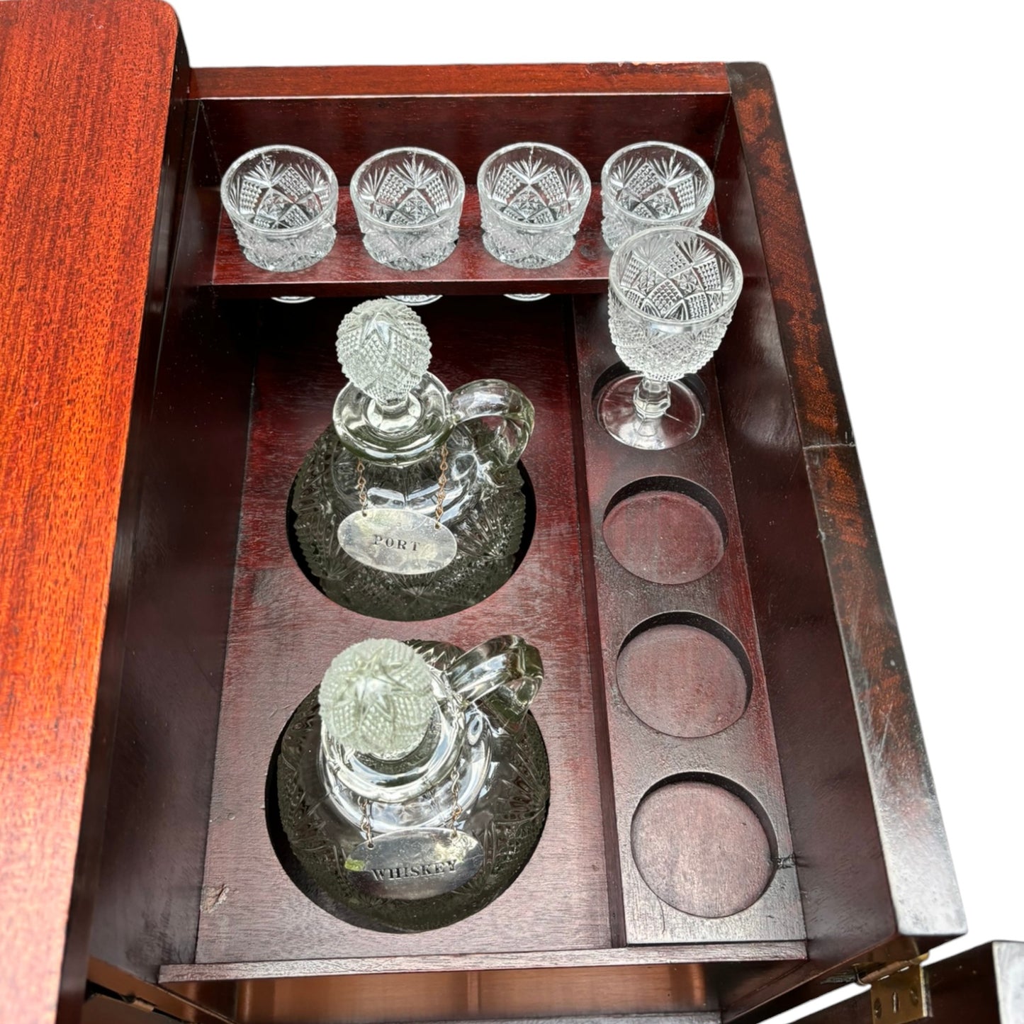 Vintage Mahogany Swivel Top Bar Cabinet