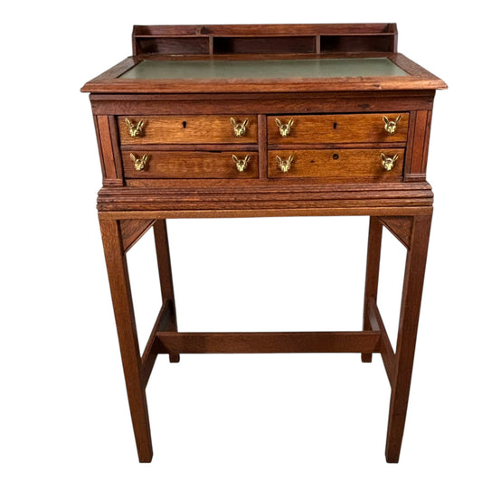 Antique Oak Spool Cabinet on Stand