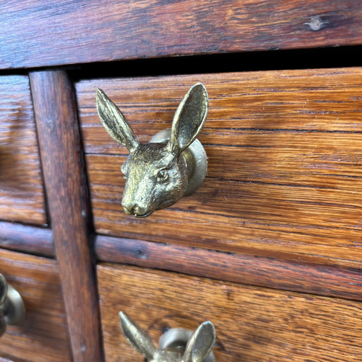 Antique Oak Spool Cabinet on Stand