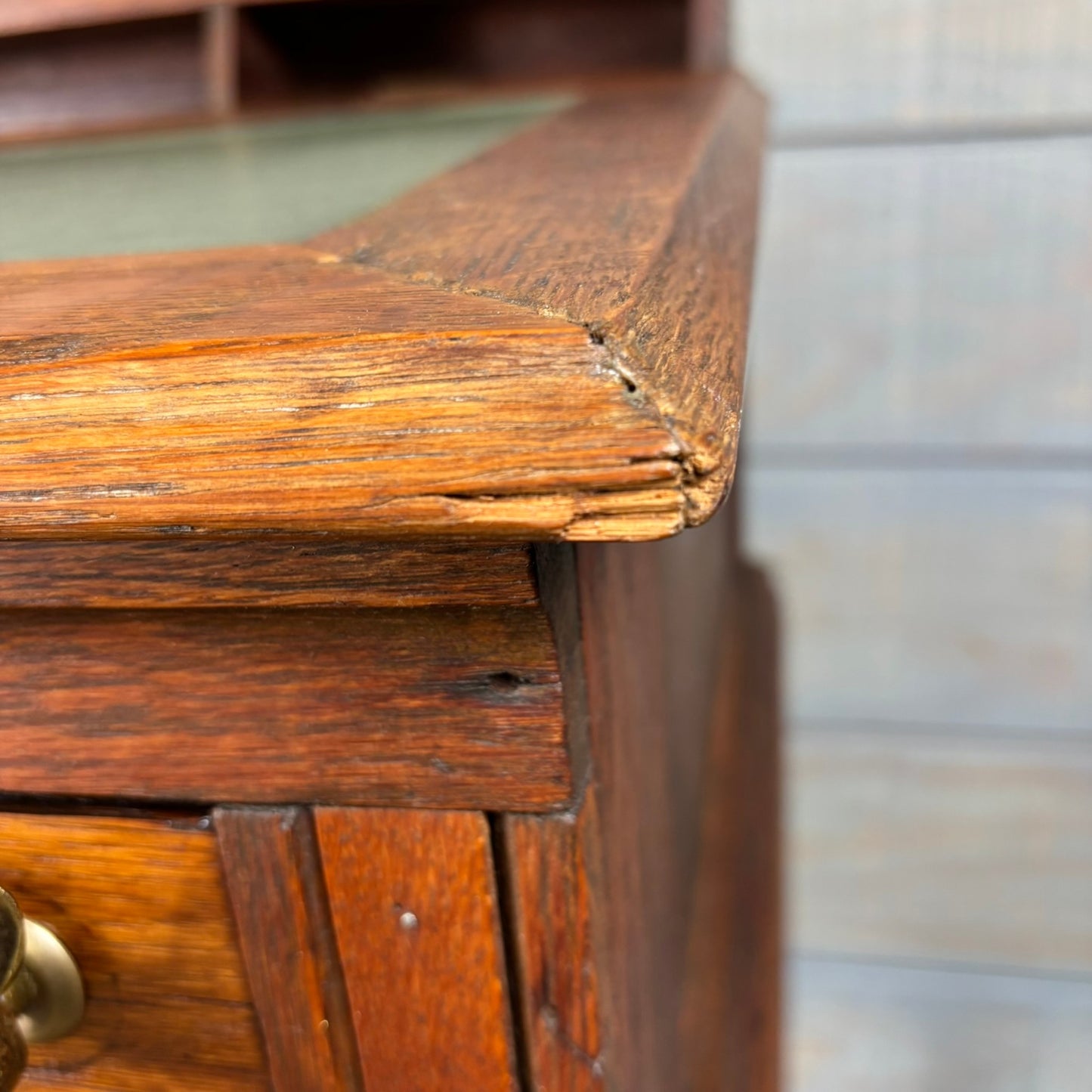 Antique Oak Spool Cabinet on Stand
