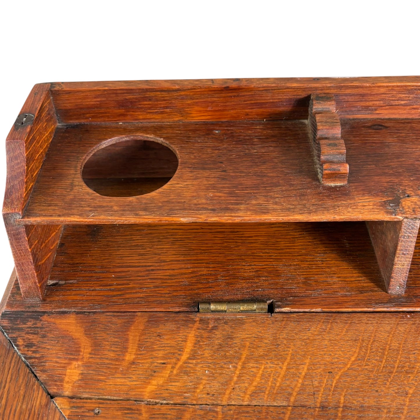 Antique Oak Spool Cabinet on Stand