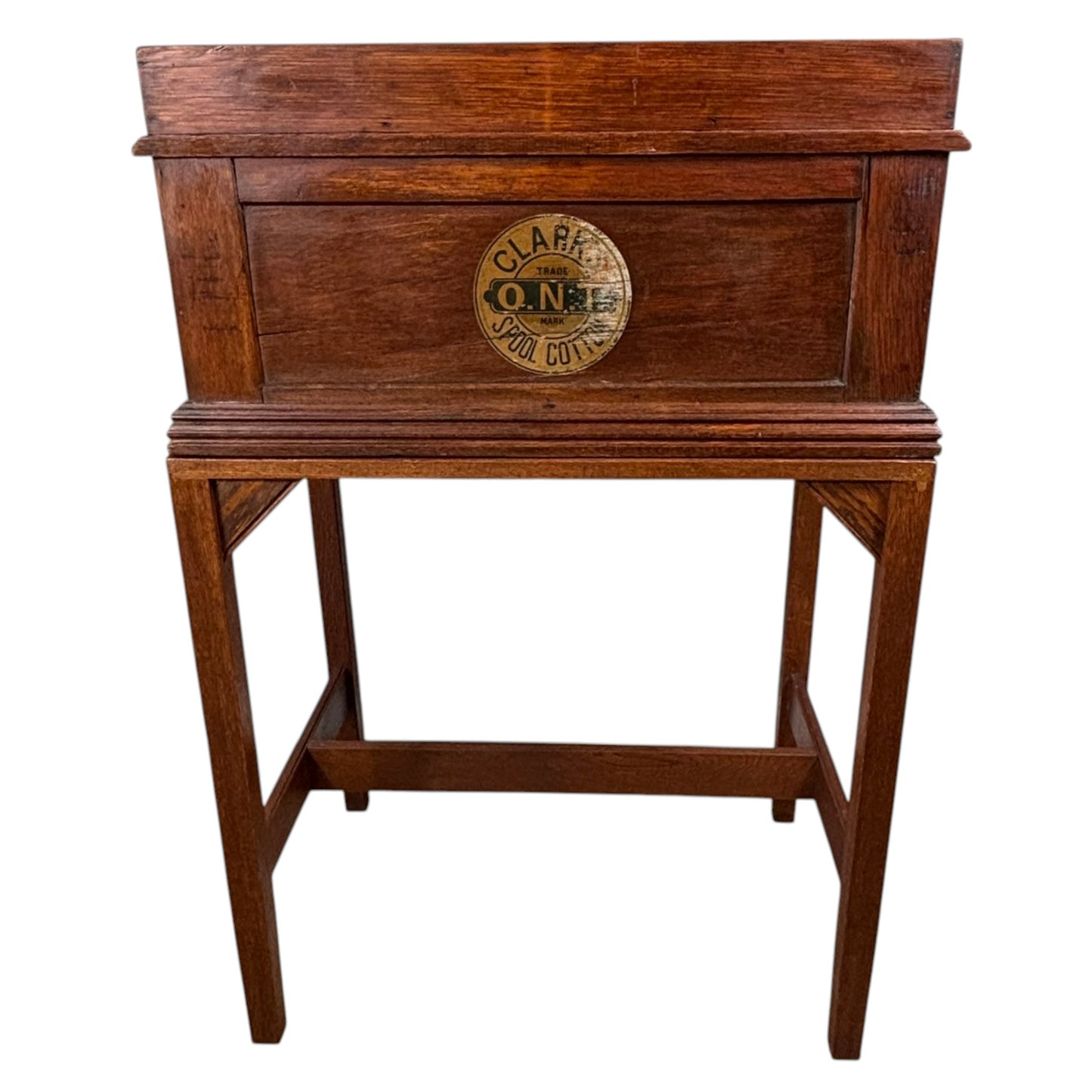 Antique Oak Spool Cabinet on Stand