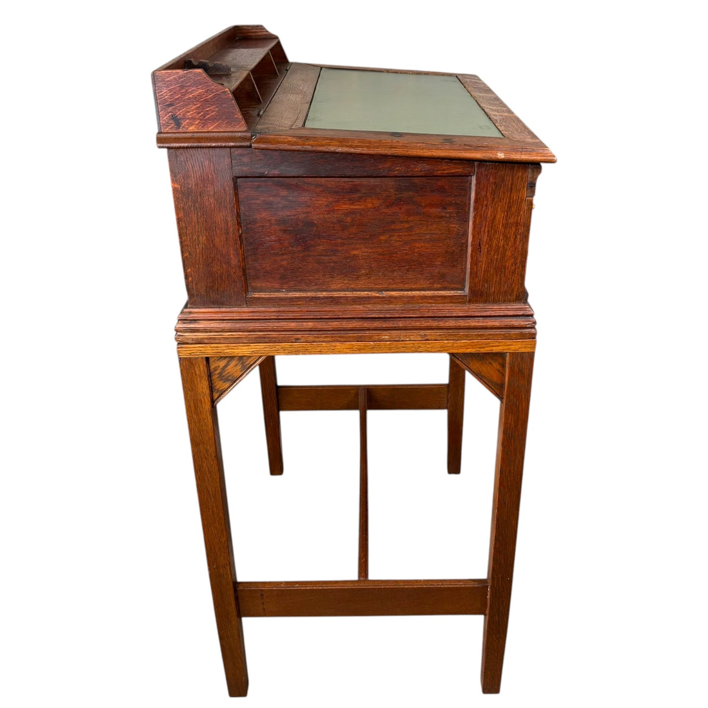Antique Oak Spool Cabinet on Stand