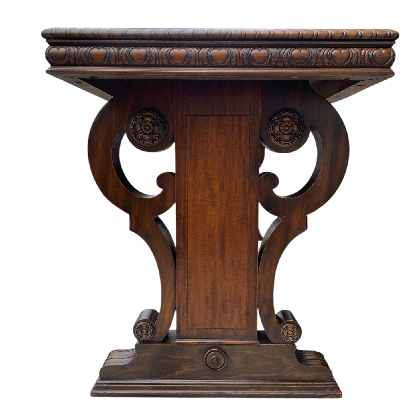 Antique Carved Walnut Jacobean Style Library Table