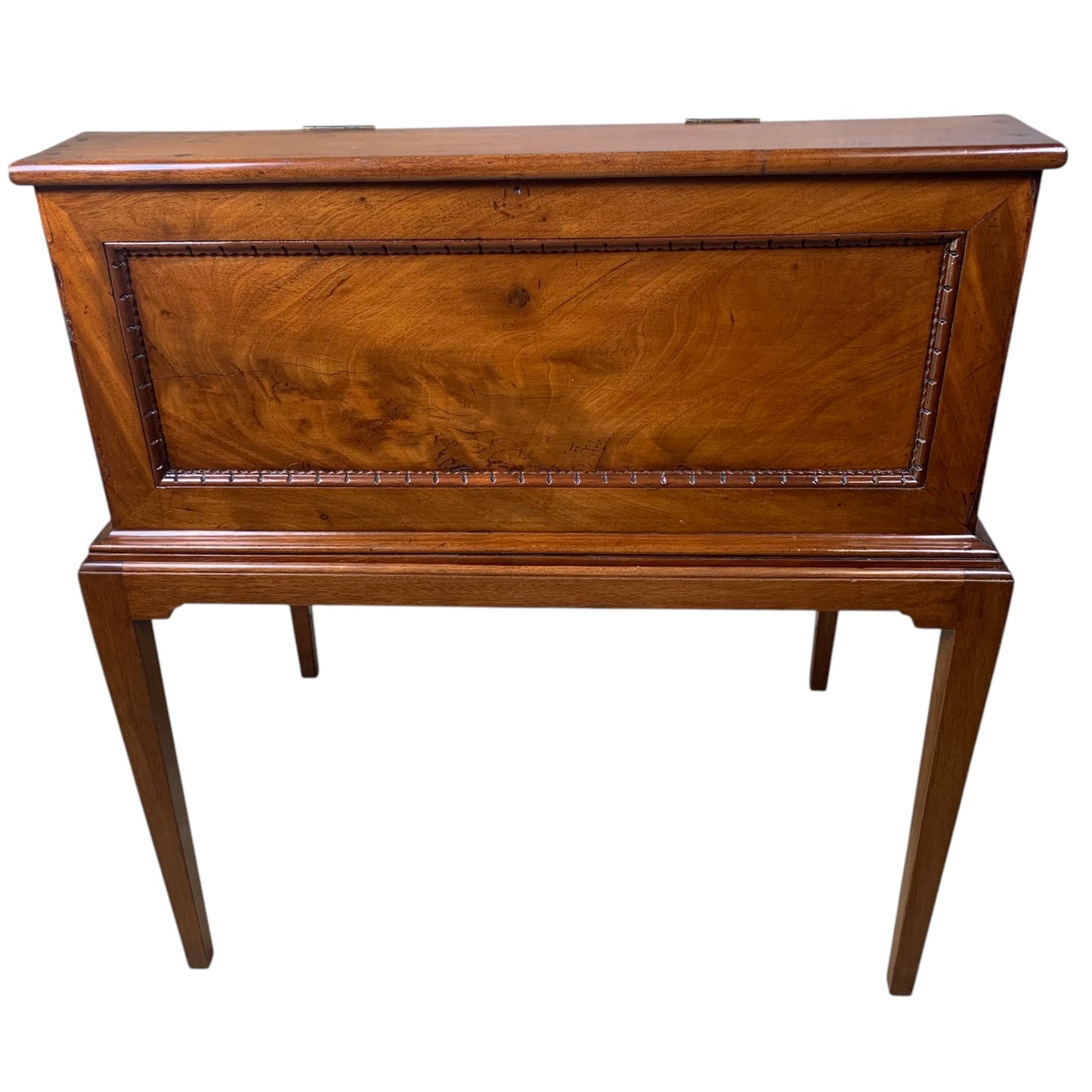 Antique English Slant Front Mahogany Desk on Stand