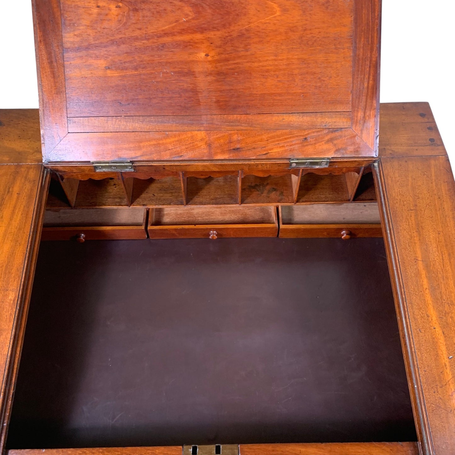 Antique English Slant Front Mahogany Desk on Stand
