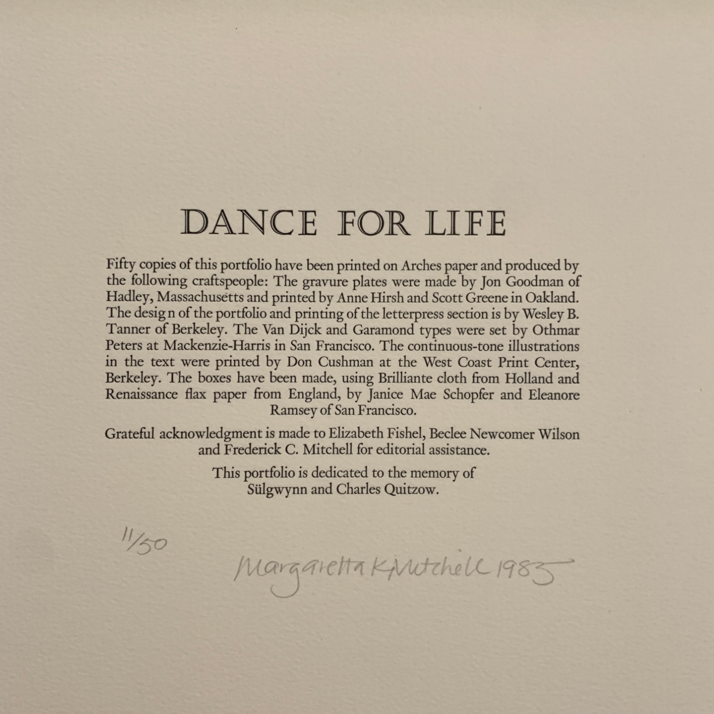 Dance for Life - Isadora Duncan and her California Dance Legacy by Margaretta K. Mitchell