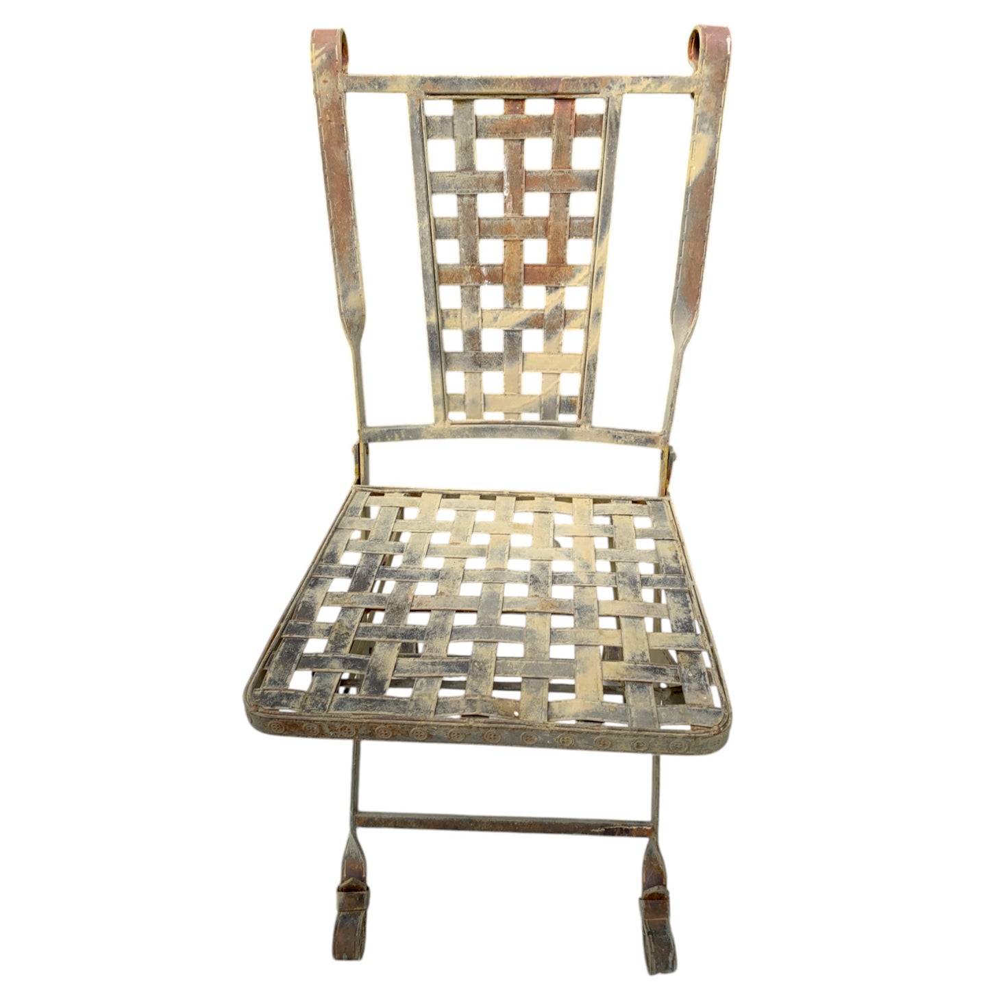 Early 20th Century Metal Garden Folding Chairs - Set of 2