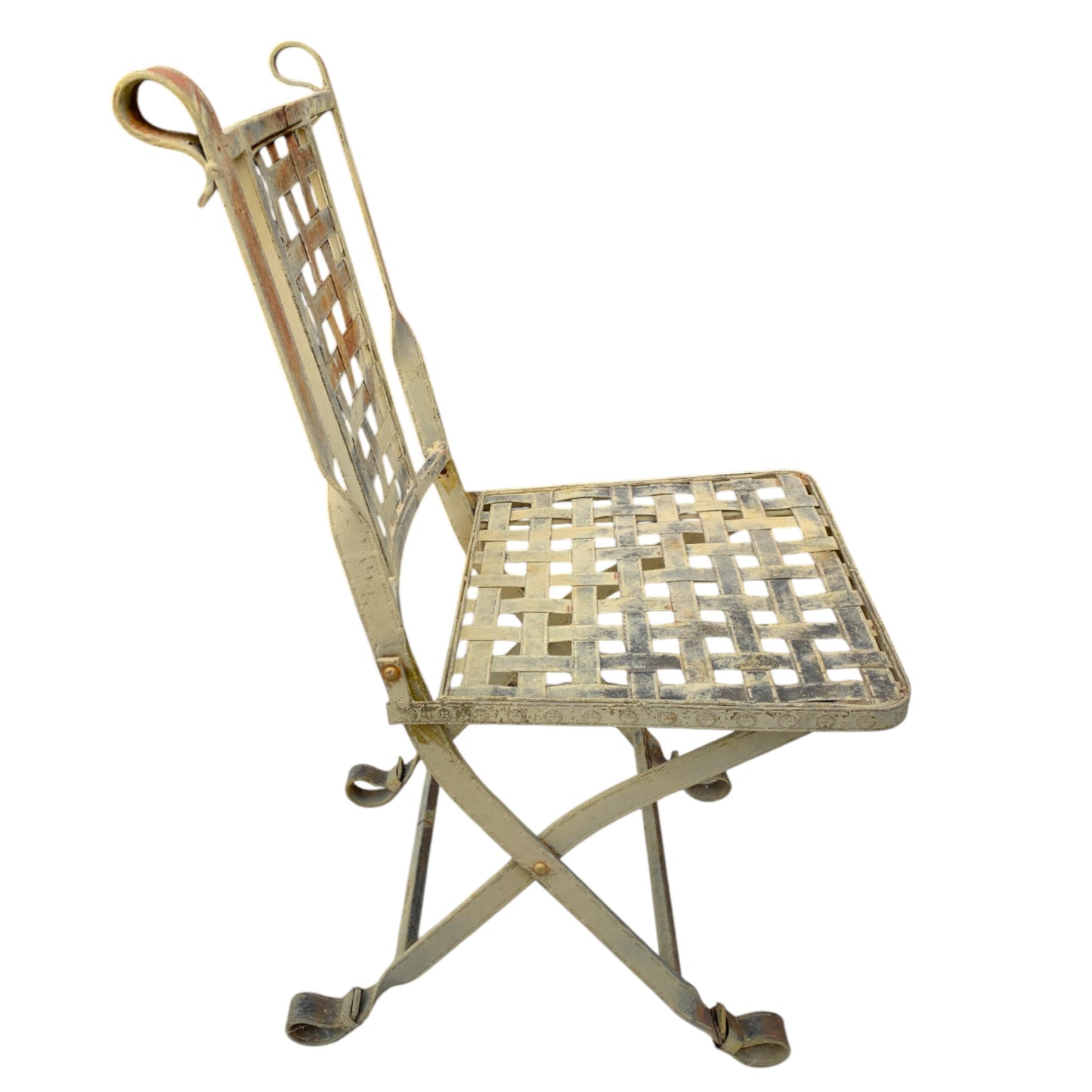 Early 20th Century Metal Garden Folding Chairs - Set of 2